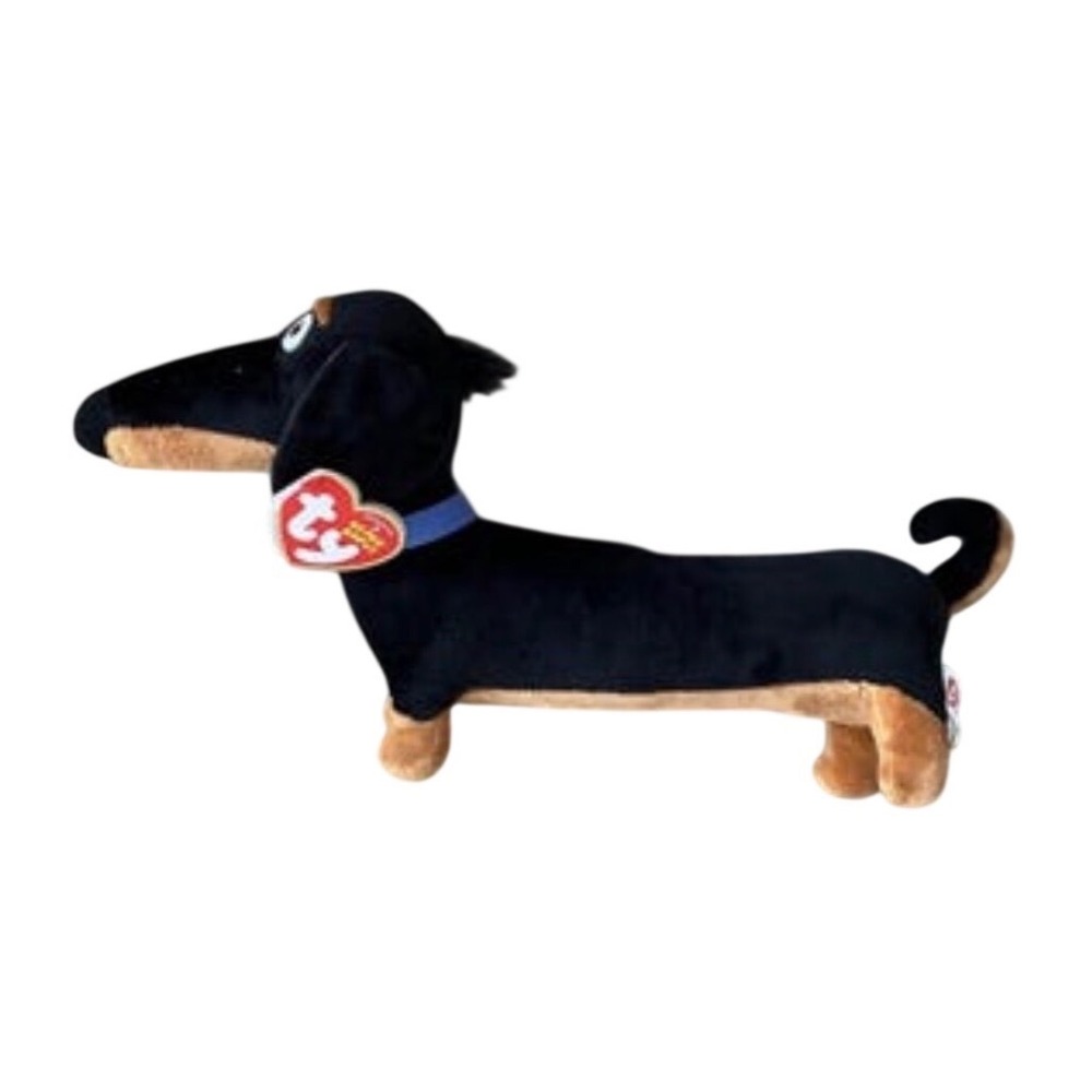 Ty Beanie Babies Buddy Dachshund Secret Life of Pets Plush Dog Black Tan 12" Tag